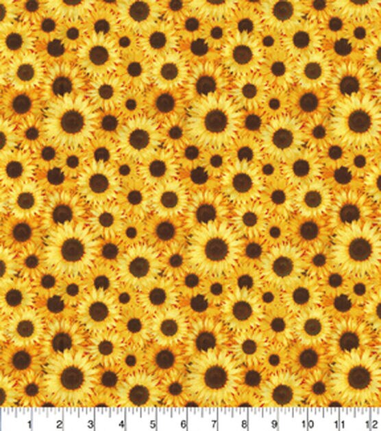Fabric Traditions Packed Sunflowers Cotton Fabric by Keepsake Calico, , hi-res, image 2