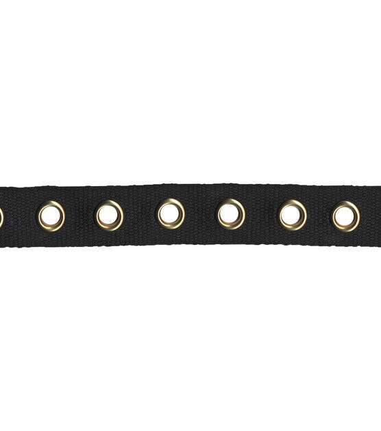 Simplicity Metallic Grommet Belt Trim Black & Gold | JOANN