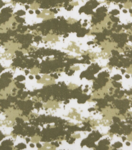 Green Camouflage Anti Pill Fleece Fabric