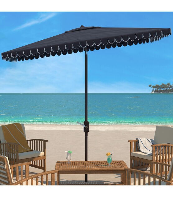 Safavieh 7.5' Venice Navy & White Square Crank Patio Umbrella, , hi-res, image 3