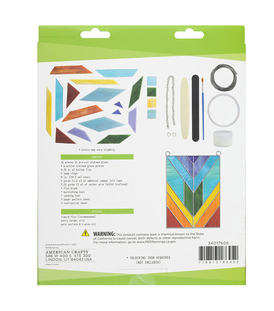 American Crafts Rainbow Geometric Do It Yourself Stained Glass Kit, , hi-res, image 2