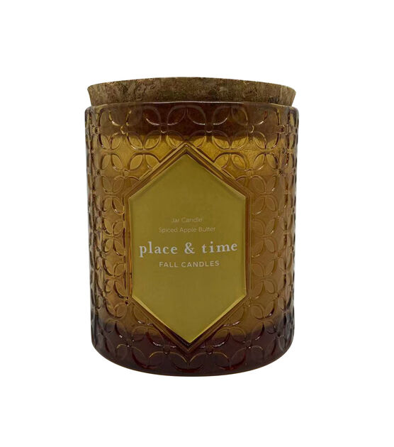 4.5oz Fall Spiced Apple Butter Scented Jar Candle by Place & Time, , hi-res, image 2