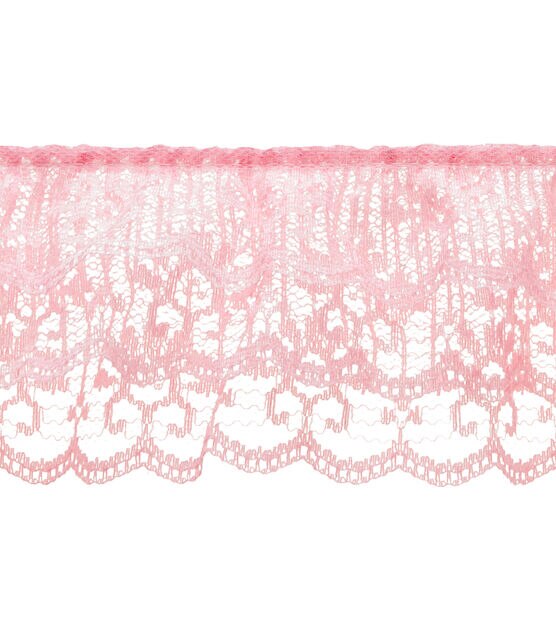 Simplicity 3 tier Lace Ruffled Trim Pink