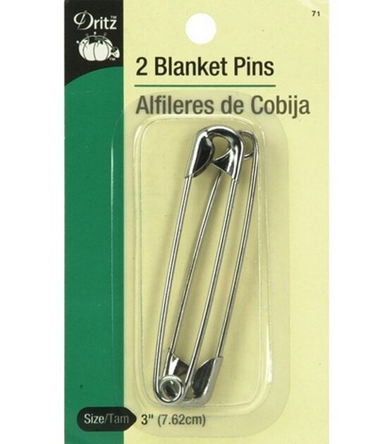 Dritz 3" Blanket Pins, Nickel, 2 pc