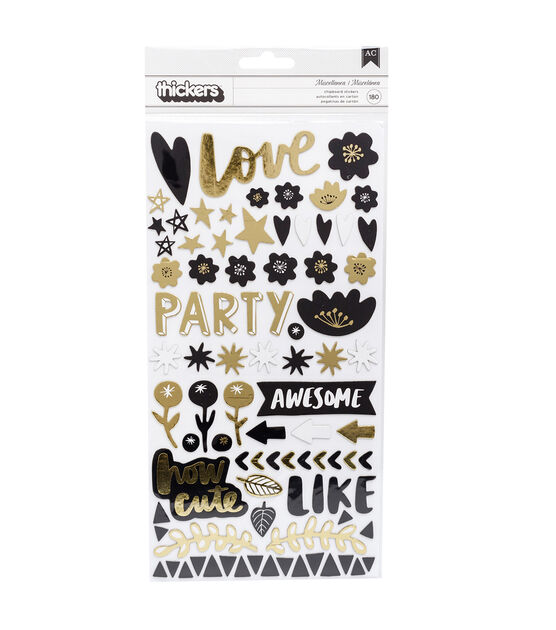 American Crafts Thicker Stickers Gold and Black Chic