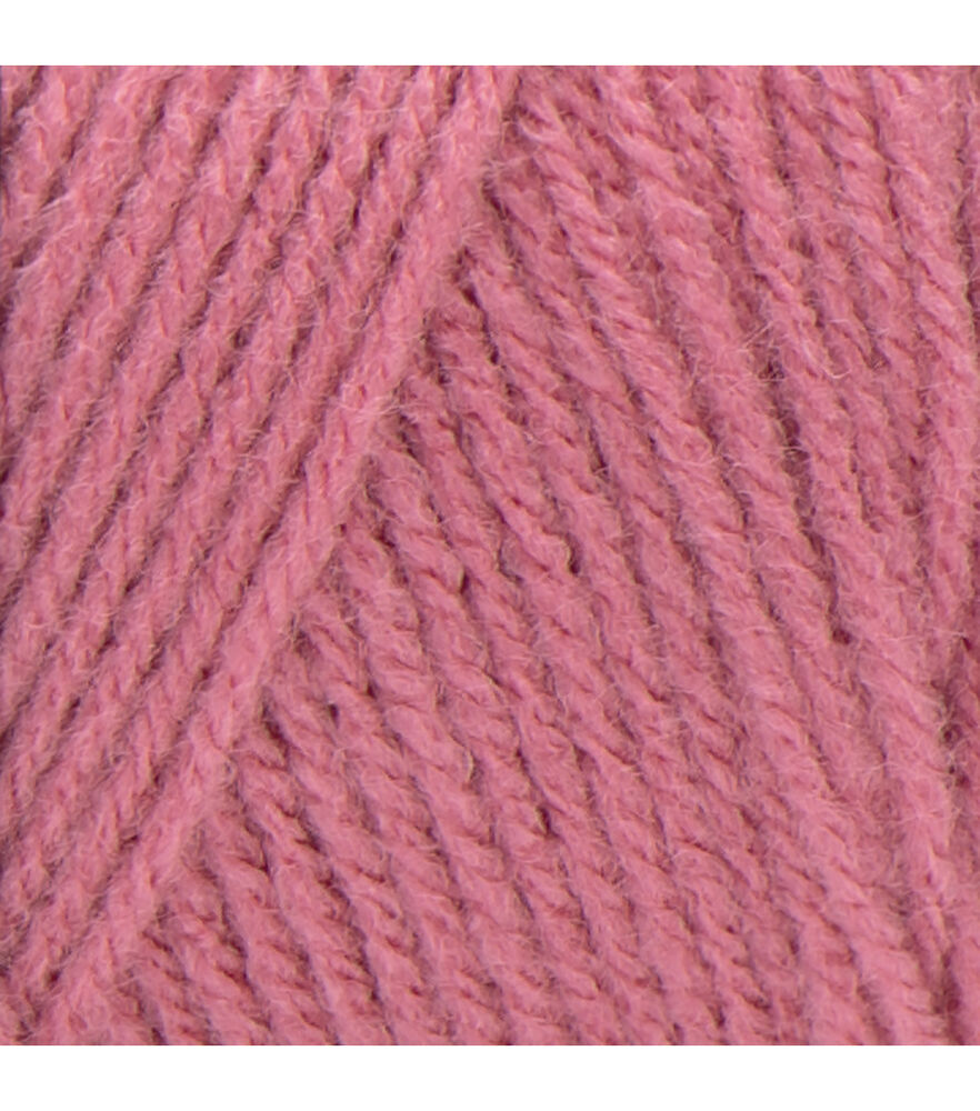 Red Heart Super Saver Worsted Acrylic Yarn, Light Raspberry, swatch, image 9