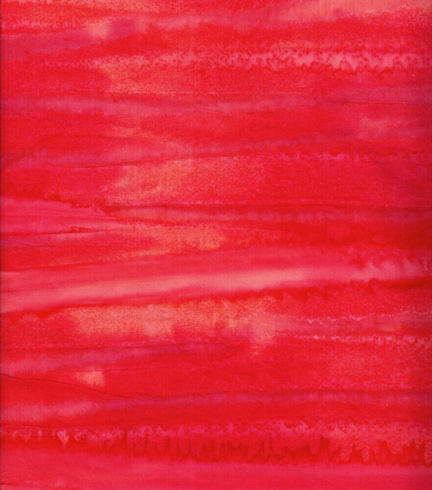 Stripe Salt Batik Cotton Fabric, Red, swatch