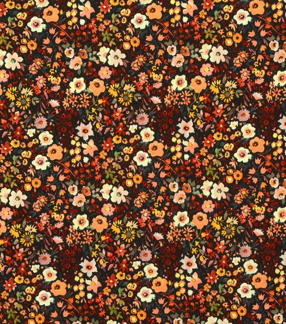 Orange Shade Flowers Quilt Cotton Fabric by Keepsake Calico, , hi-res, image 2