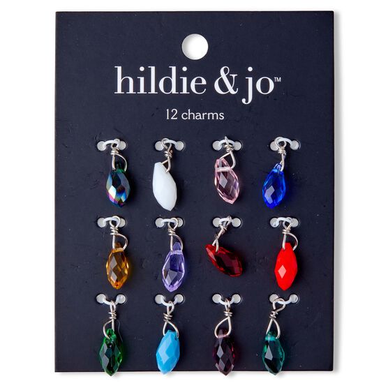 12ct Multicolor Glass & Iron Charms by hildie & jo