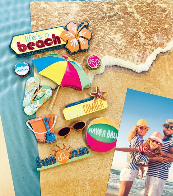 Life's a Beach 3 D Stickers, , hi-res, image 2