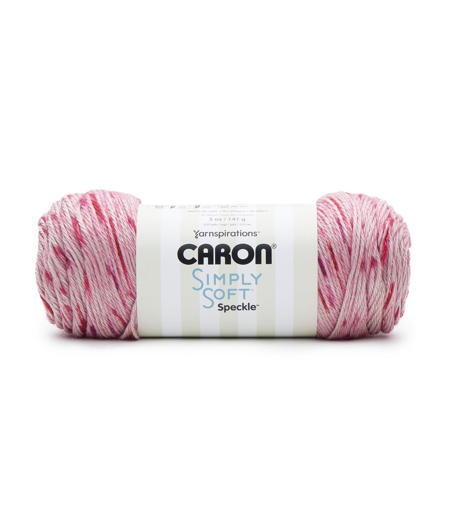 Caron Simply Soft Speckle 235yds Worsted Acrylic Yarn, Lipstick, hi-res