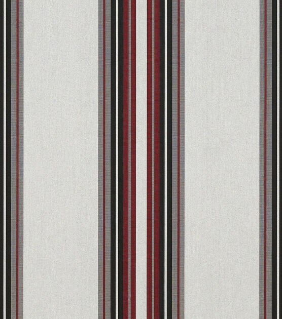 Sunbrella 46'' Stripes Standard Burgundy Print Outdoor Fabric