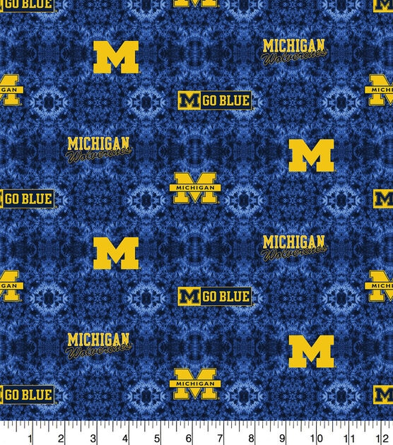 University of Michigan Wolverines Flannel Fabric Tie Dye