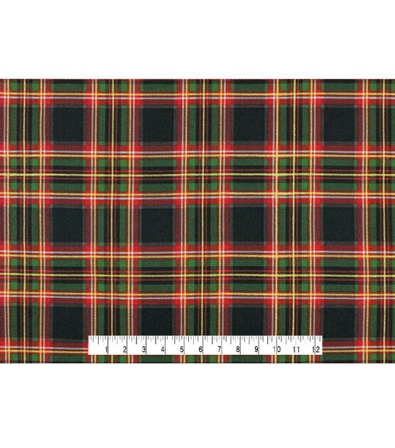 Red & Green Plaid Christmas Cotton Fabric, , hi-res, image 4