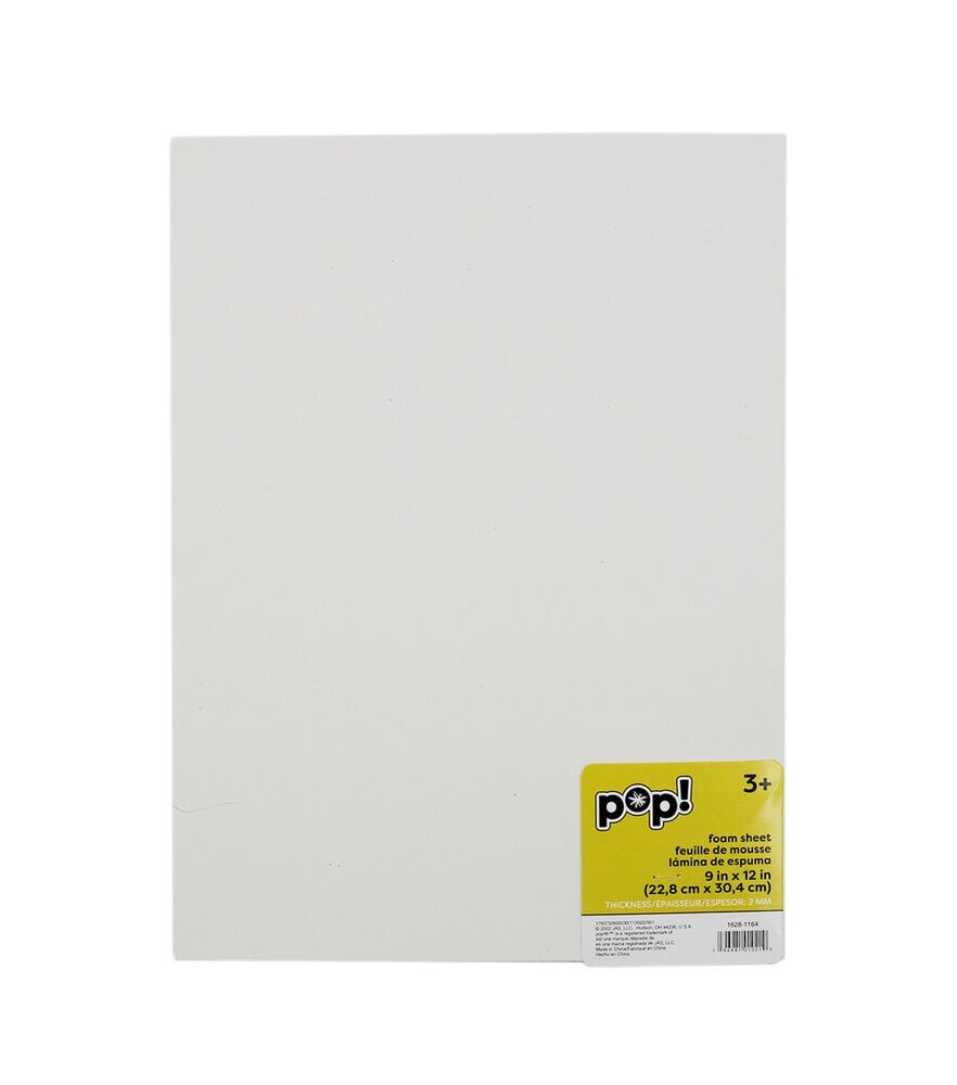 POP! 2mm Foam Sheet 9" x 12", White, swatch, image 27