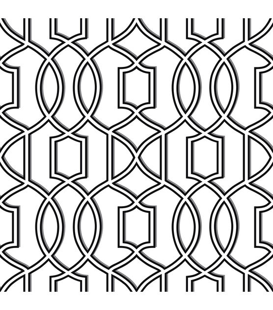 WallPops NuWallpaper Blk & White Uptown Trellis Peel  & Stick Wallpaper