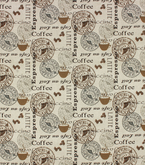 Espresso Latte Cotton Canvas Home Decor Fabric