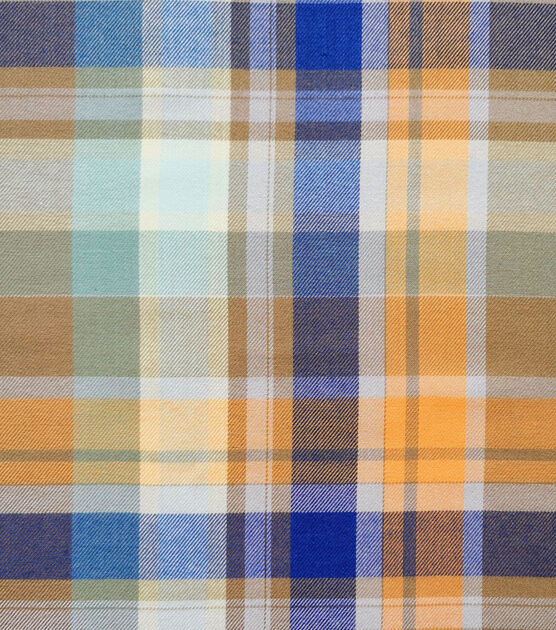 Fall Brushed Plaid Polyester Flannel Fabric