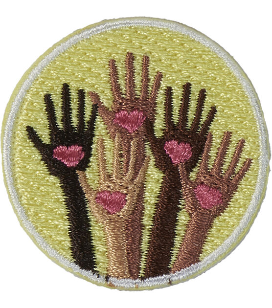 2" Heart on Hands Iron On Patch by hildie & jo, , hi-res, image 2