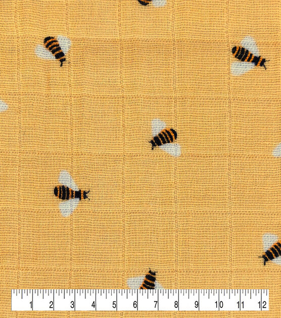 Bees on Yellow Swaddle Nursery Fabric by Lil' POP!, , hi-res, image 3