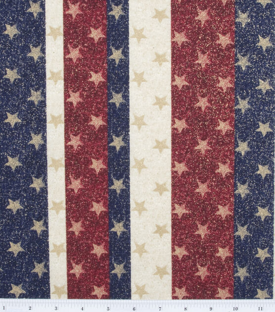 Fabric Traditions Stars on Stripes Patriotic Glitter Cotton Fabric