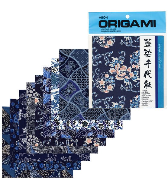Aitoh Chiyogami Washi Paper Aizome Chiyogami 5-7/8"