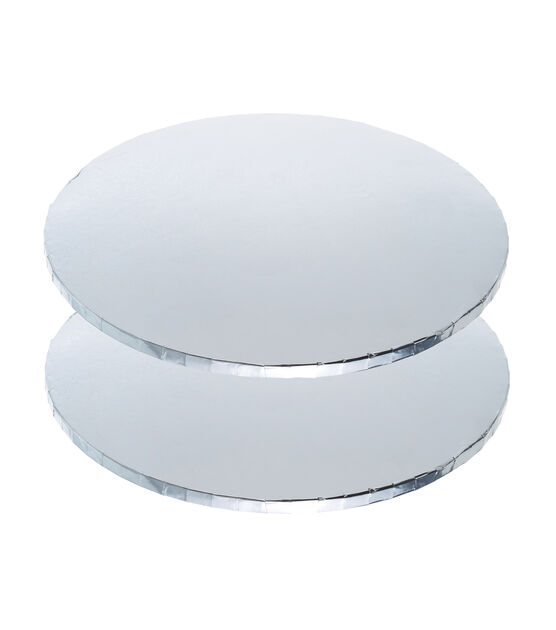 14" Silver Round Cake Boards 2pk by STIR, , hi-res, image 3