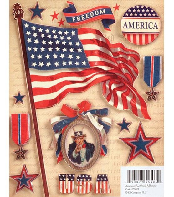 Military Grand Adhesions Embellishments American Flag