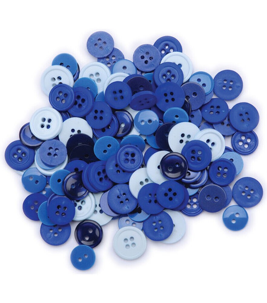 Favorite Findings 130ct Assorted Buttons, Blue, swatch