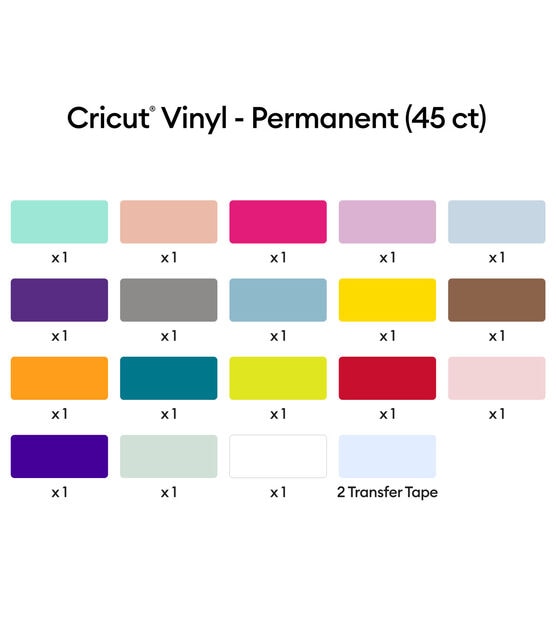 Cricut Permanent Vinyl Everything Sampler (45 ct)