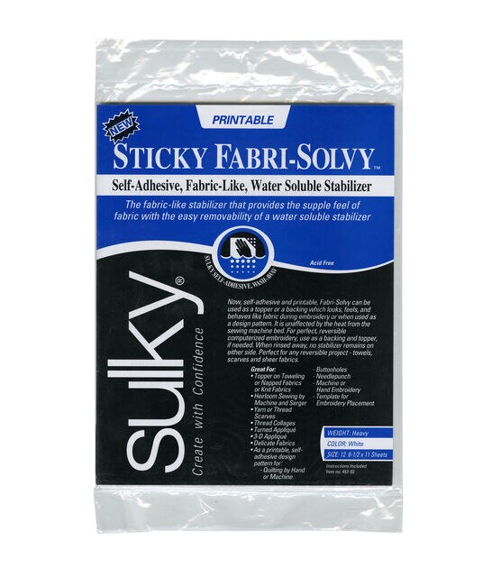 Solvy 8.5" x 11" Fabric Printable Stabilizer 12pk, , hi-res, image 2