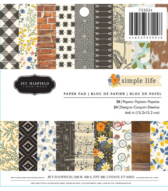 Pebbles 36 Sheet 6" x 6" Simple Life Cardstock Paper Pack