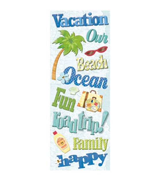 Happy Trails Words Adhesive Chipboard