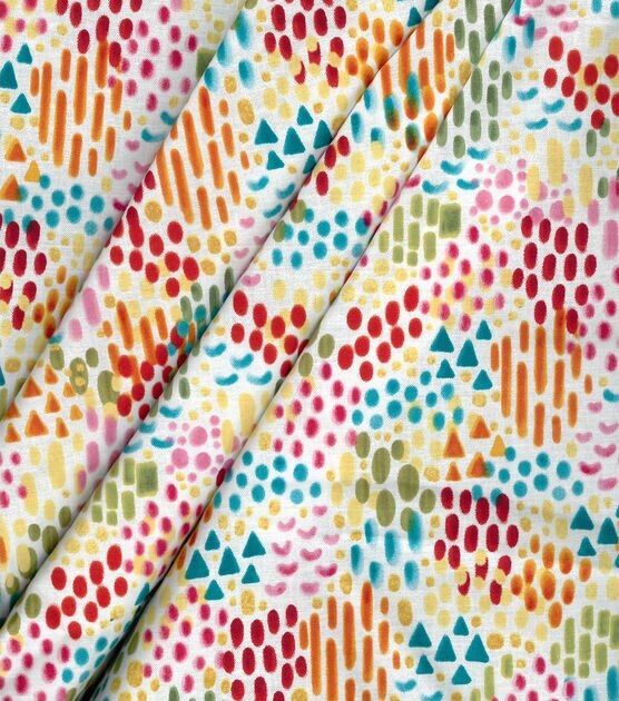 Rainbow Brushstroke on White Premium Cotton Fabric, , hi-res, image 3