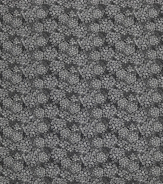 Daisy Black 108" Wide Flannel Fabric