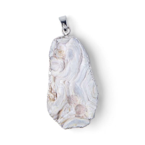 Druzy Agate Pendant With Silver Edge by hildie & jo, , hi-res, image 3