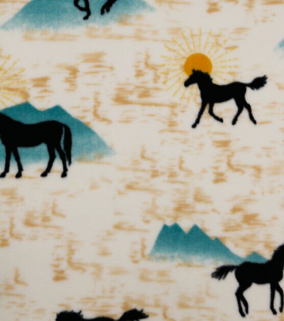 Sunrise & Horses Anti Pill Fleece Fabric