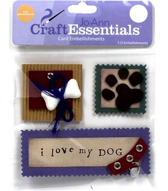 Craft Essentials I Love My Dog Embellishments