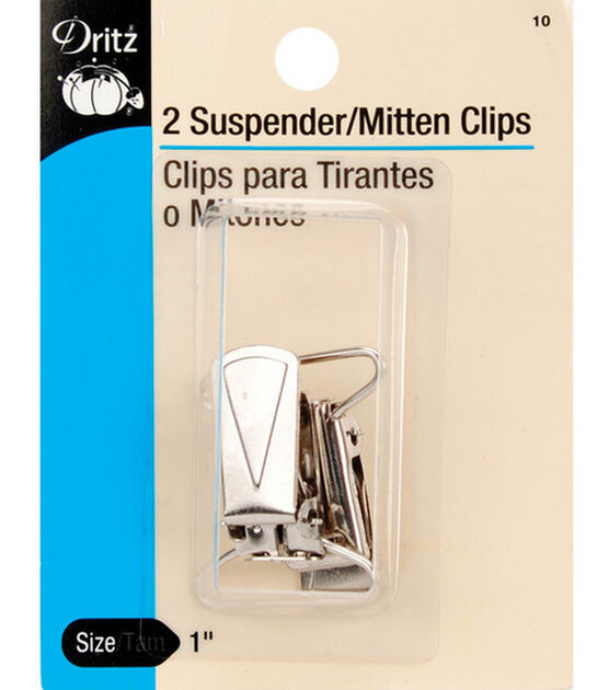 Dritz 1" Suspender/Mitten Clips, 2 pc, Nickel