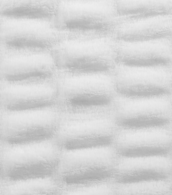 Ruched Fur White Fleece Fabric