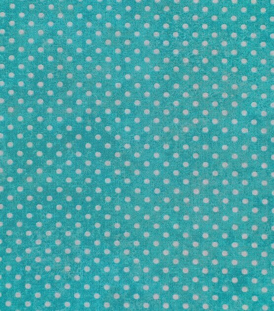 Dots on Turquoise Textured Quilt Cotton Fabric by Keepsake Calico, , hi-res, image 2