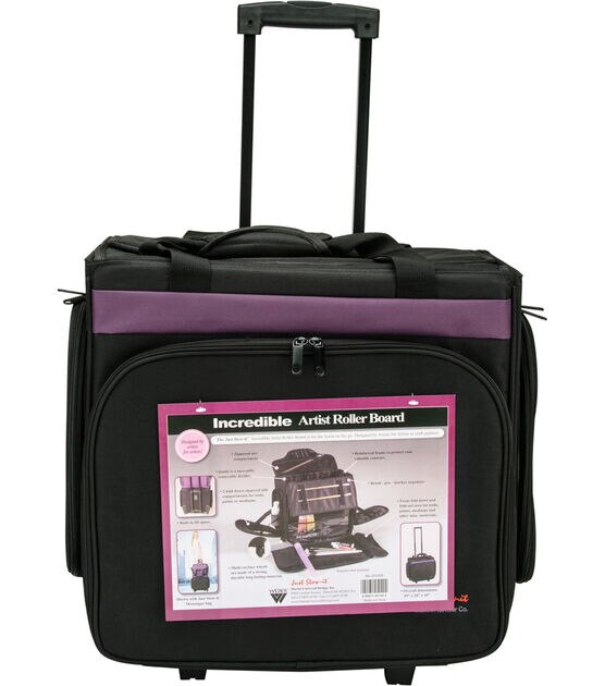Just Stow It 19" Black & Purple Roller Board Art Tote With Handle