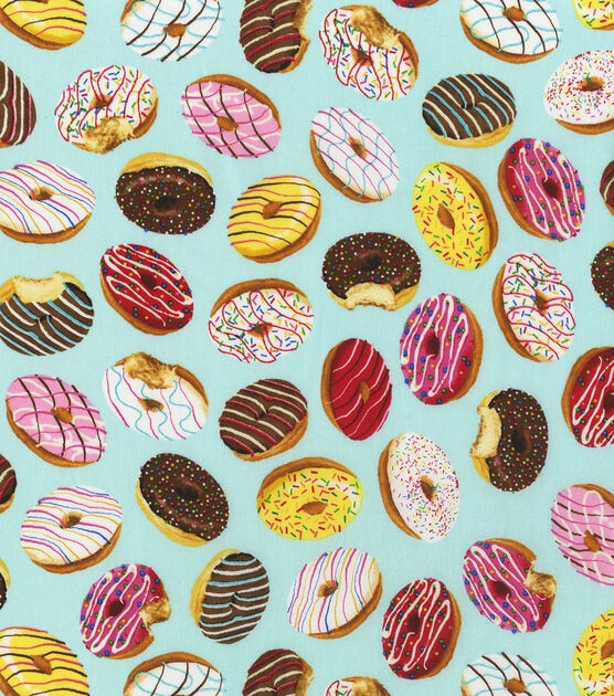 Hi Fashion Tossed Donuts Novelty Cotton Fabric