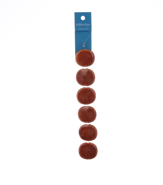 30mm x 26mm Orange Crackle Ceramic Beads by hildie & jo