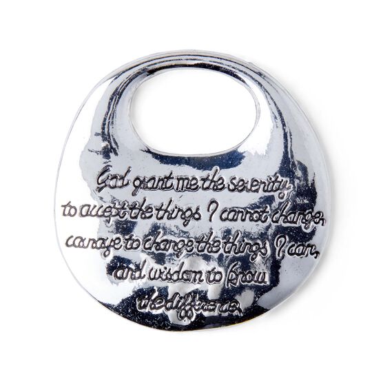 2" Silver Serenity Prayer Round Pendant by hildie & jo, , hi-res, image 2