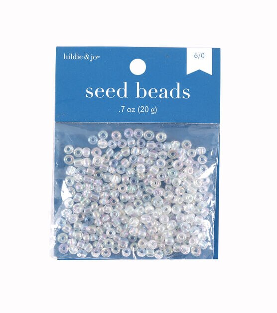 0.7oz Aurora Borealis Crystal Glass Seed Beads by hildie & jo