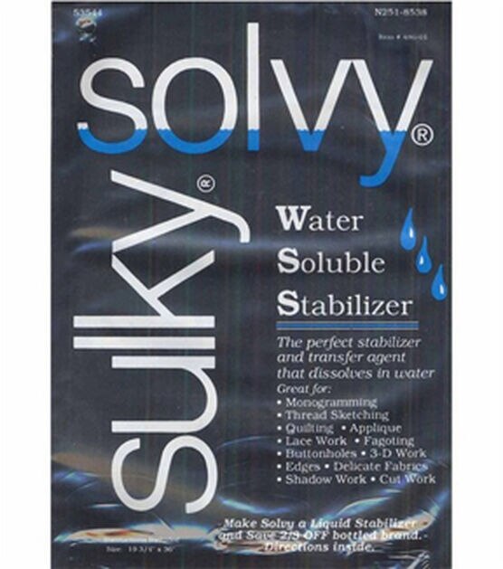 Sulky 19 3/4" x 1yd Solvy Water Soluble Stabilizer