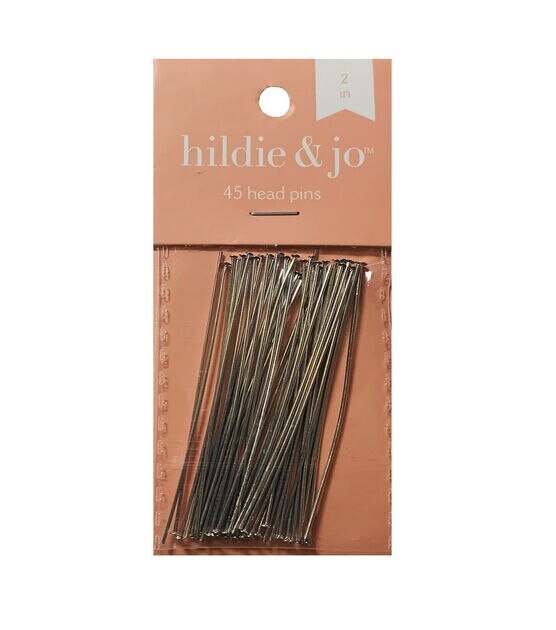 2" Silver Metal Head Pins 45pk by hildie & jo