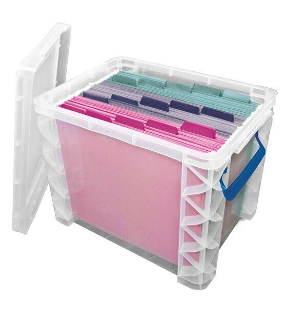 Super Stacker 14.5" x 10.5" Clear Plastic File Storage Box, , hi-res, image 2