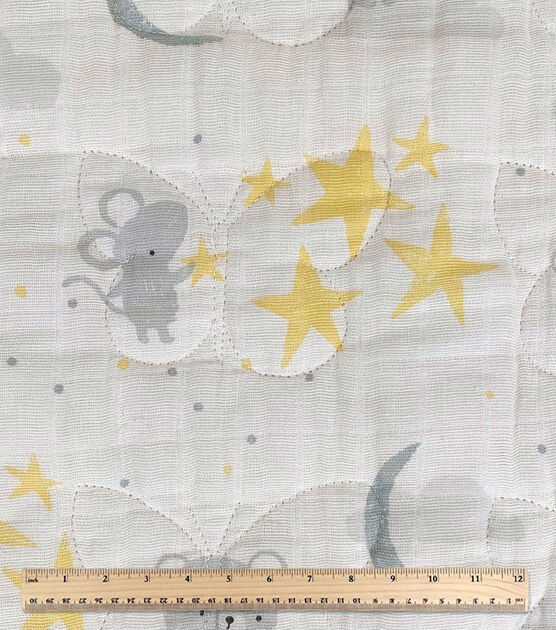 Quilted Swaddle Bear & Mouse Icons Nursery Fabric, , hi-res, image 3
